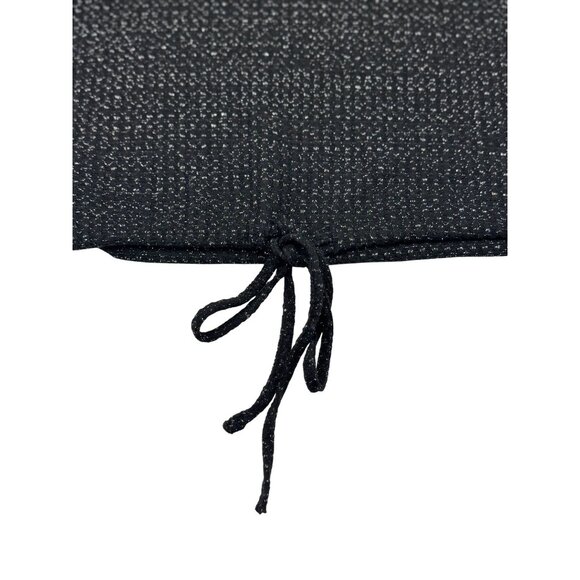 LC Lauren Conrad Size S Womens Black Glitter Knit Drawstring Long Sleeve Top - Picture 5 of 8